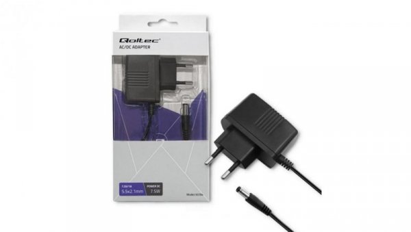 Qoltec Zasilacz wtyczkowy 7.5W 7.5V 1A 5.5*2.1