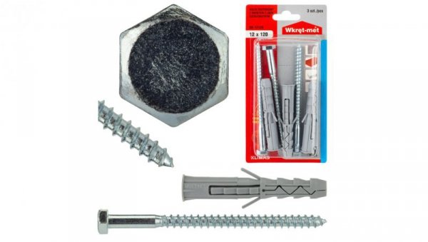 Kołek rozporowy z łbem sześciokąt 12x120 /3szt./