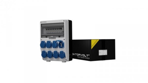 Rozdzielnica budowlana TD-S/FI 8x230V gniazda Mennekes Doktorvolt 0373