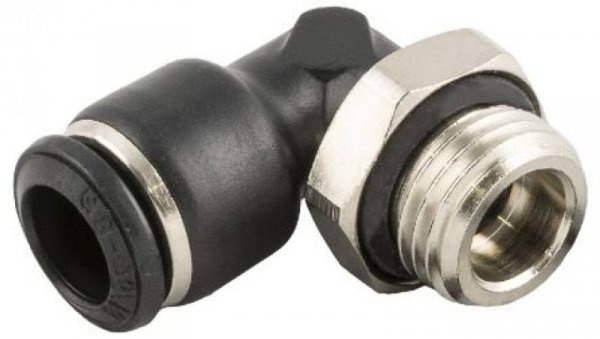 Obrotowa złączka pośrednia kolankowa gwint R 1/4 męskie, Wciskane 12 mm RS PRO