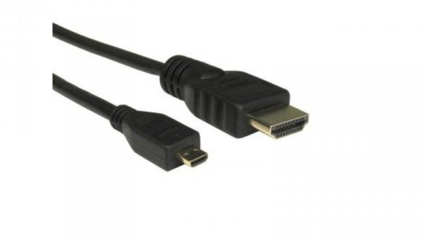 Zespół cyfrowych kabli wideo i monitorowych 1m Męskie złącze HDMI typu D. to Wtyk HDMI Czarny