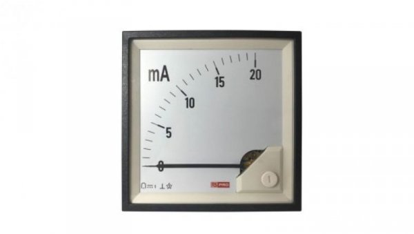 Amperomierz analogowy panelowy 20 (Input)mA DC -10C do +65C RS PRO