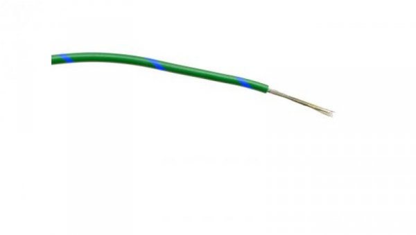 Przewód jednożyłowy linkowy, 0,5 mm², 16/0,2 mm, 20 AWG, PVC, 1 kV AC, Niebieski/Zielony, dł. 100m, RS PRO