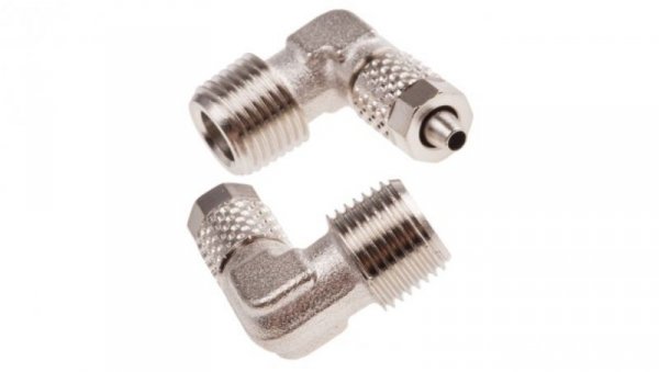 Złącze kątowe gwint R 1/8 męskie, Wciskane 4 mm RS PRO