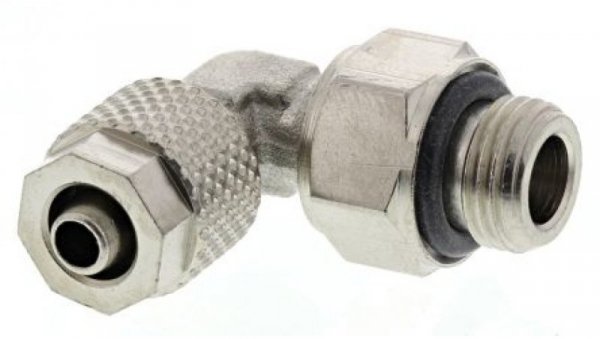 Złącze kątowe gwint G 1/8 męskie, Wciskane 6 mm RS PRO