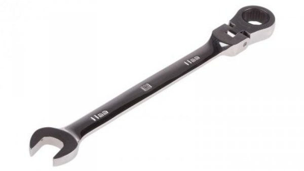 Uniwersalny klucz zapadkowy, roz. 11 mm, dł. 168 mm, materiał: Stal chromowo-wanadowa, RS PRO