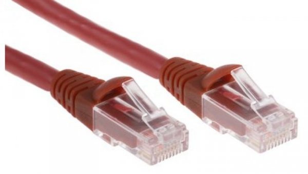 Kabel kategorii 6, Czerwony, Wtyk RJ45/męski RJ45dł.: 10m, mat. koszulki: LSZH