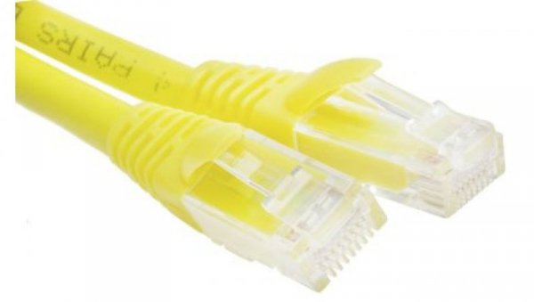 Kabel kategorii 6, Żółty, Wtyk RJ45/męski RJ45dł.: 1m, mat. koszulki: LSZH