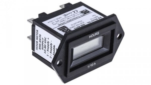 Licznik godzin LCD 6-cyfrowy 10 → 80 V DC RS PRO