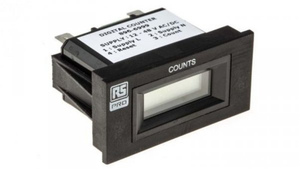 Licznik impulsów LCD 6-cyfrowy 12 → 48 V AC/DC RS PRO