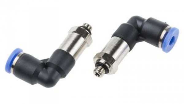 Złącze kątowe gwint M5 męskie, Wciskane 4 mm RS PRO