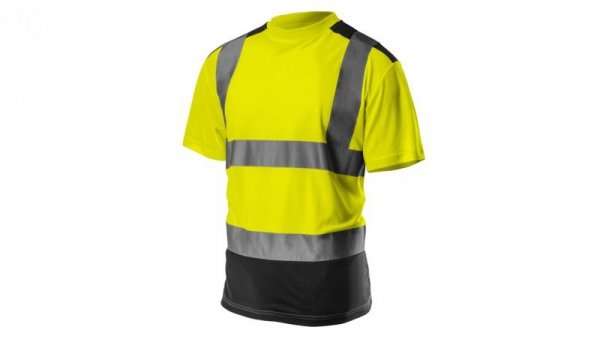 T-shirt ostrzegawczy, ciemny dół, żółty, rozmiar XL 81-730-XL