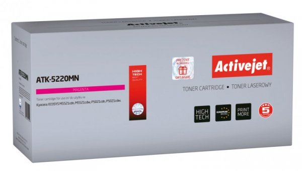Toner Activejet ATK-5220MN (zamiennik Kyocera TK-5220M Supreme 1200 stron czerwony)