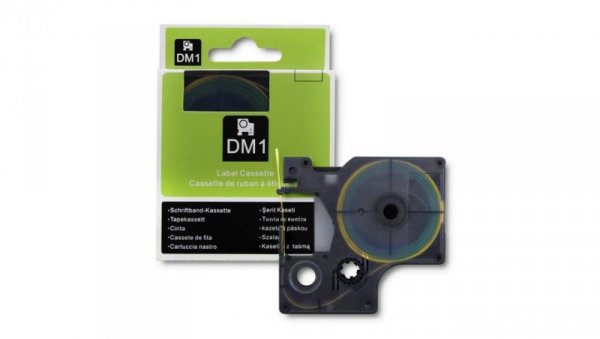 Qoltec Rurka termokurczliwa do drukarek DYMO D1/DM1 9mm*1.5m Żółta Czarny nadruk