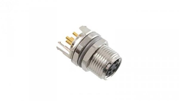 Złącze okrągłe M8 żeńskie proste montaż THT 4pin 30V T4041037041-000