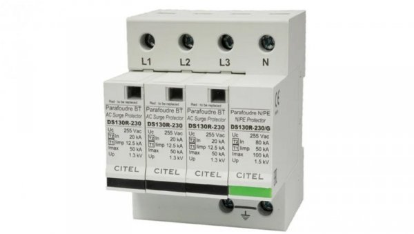 Ogranicznik przepięć ochronnik Typ T1+T2 50kA 3+1P - CITEL C571524
