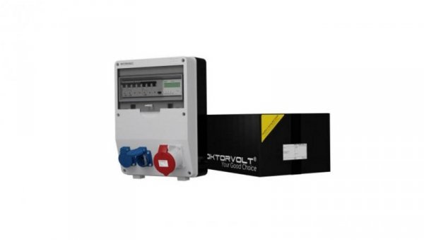 Rozdzielnica budowlana z licznikiem TD-S/FI 32A 2x230V Schuko Doktorvolt 9092