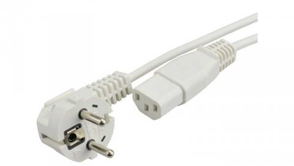 Kabel zasilający 230V 10A IEC320 C13 5m biały
