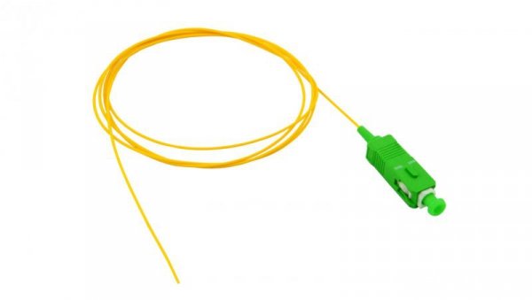 Pigtail światłowodowy SC/APC, LSZH, 1m, G.657, 0.9mm, Loose Tube (Easy strip), żółty