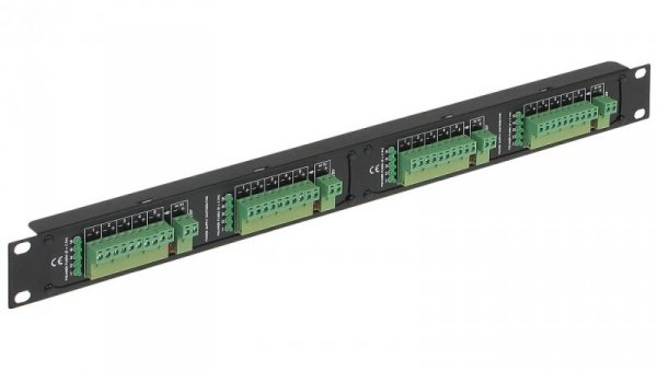 Dystrybutor zasilania (łączówka, rozgałęźnik) 4-we/20-wy max.15VDC 12,5A bezpiecznik 20x2,5A Rack 19 LZ-20/POL/R19