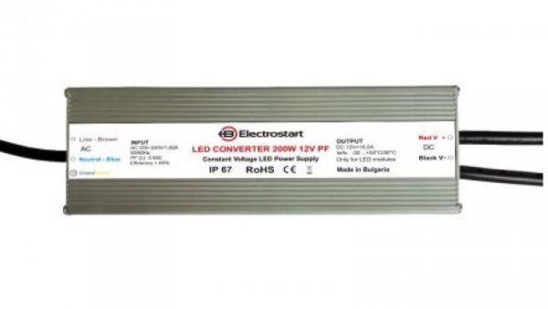 CV LED Power Supply 200W PF0.9 12V IP67 - 980200001200398 - Zasilacz LED stałonapięciowy