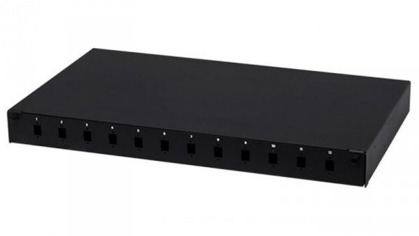 Przełącznica światłowodowa FO 12xSC simplex RACK 19 1U wysuwana czarna