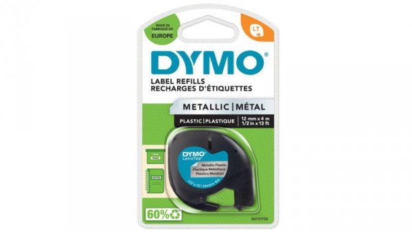 Taśma DYMO LT plastikowa 12mm / 4m metalizowana 91208