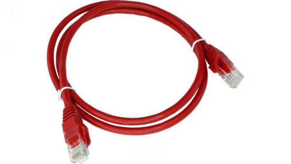 Patch-cord U/UTP kat.6 PVC 5.0m czerwony KKU6CZE5