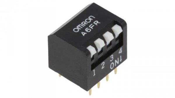 Przełącznik DIP-SWITCH Ilość sekcji 4 ON-OFF 0,025A/24VDC A6FR4101
