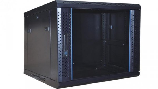GT Networks Szafa Wisząca RACK 19 cali 12U 450mm czarna do samodzielnego montażu GTS-19-12U450-AB