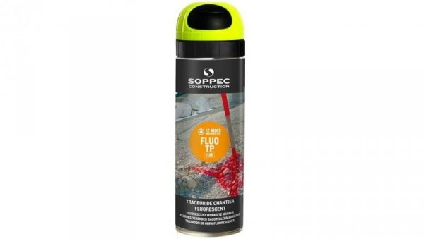 Farba geodezyjna do znakowania spray żółta SOPPEC Fluo T.P.