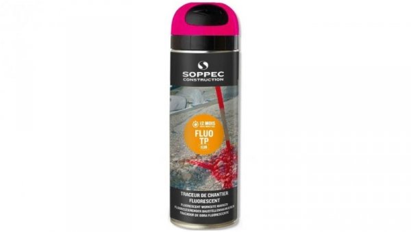 Farba geodezyjna do znakowania spray różowa SOPPEC Fluo T.P.