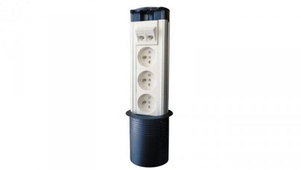 Kolumna zasilająca ALANTEC DESK 3 gniazda elektryczne + 2 gniazda komputerowe