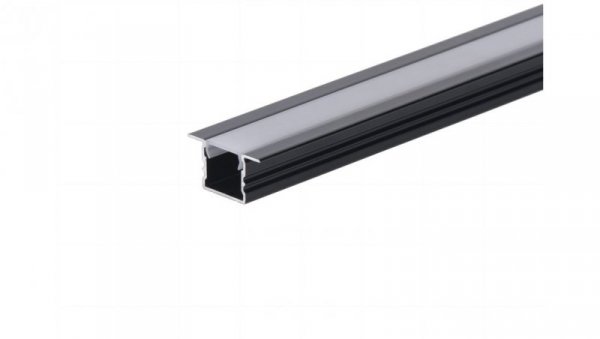 Profil led Standard Plus 1m czarny z osłoną mleczną MLF