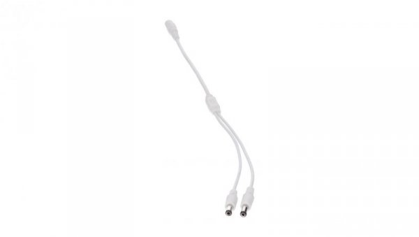 Rozgałęźnik DC 5.5X2.1 2W-1G biały 32cm 22/20awg