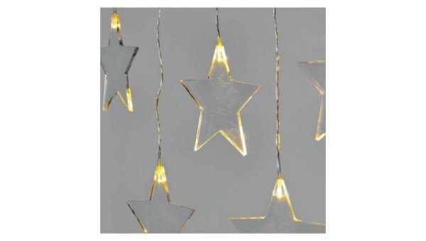 Dekoracje - 8 LED sople gwiazdki 45x84 cm ciepła biel, IP44, timer DCGW02