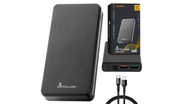 Powerbank Power bank, USB-C Extralink EPB-078B 10000mAh Czarny