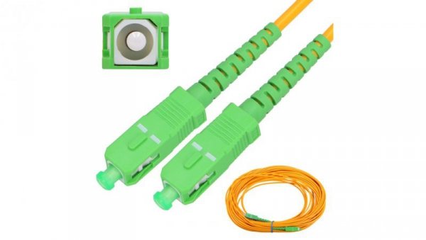 Patchcord Jednomodowy, Simplex, G652D, 3mm, 15m Extralink SC/APC-SC/APC