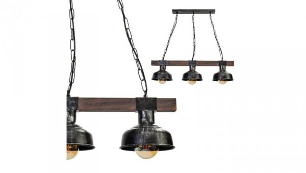 Lampa wisząca FARO BLACK / WOOD 3xE27 60W MLP6243 Milagro