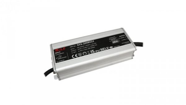 Zasilacz LED GV6-200B024 200W 24V 8,4A GLP IP67 z filtrem PFC