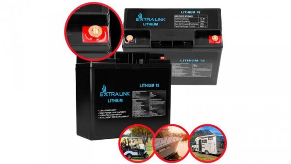 Akumulator 12.8V, BMS Extralink LiFePO4 18AH
