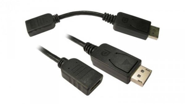 Adapter HDMI Męskie DisplayPort (1) na Żeńskie HDMI (1)