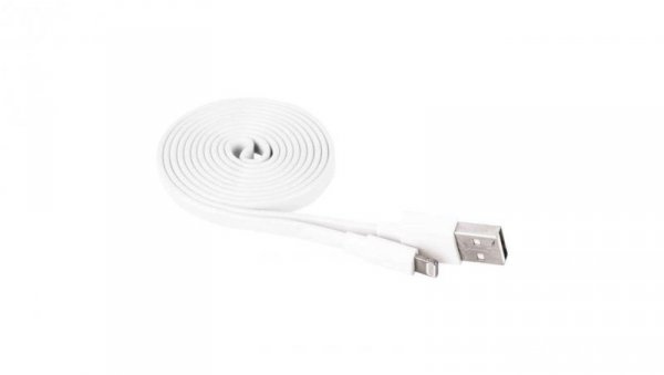 Kabel USB 2.0, wtyk A - Lightning MFi, i16P, ładowanie, transmisja danych, 1 m, biały EMOS SM7013W