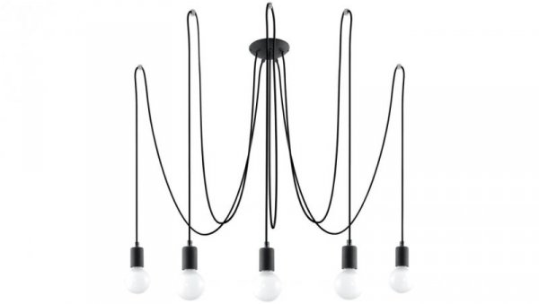 Żyrandol EDISON 5 czarny
