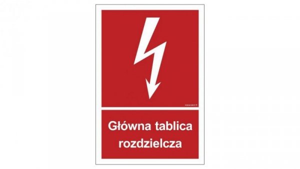 ZNAK - BC010 Główna tablica rozdzielcza 20 x 29,6 cm KN - Folia podłogowa