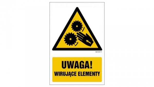 ZNAK - GF038 Uwaga wirujące elementy 50 x 75 cm FS - Folia samoprzylepna foto.