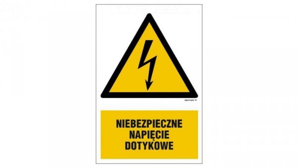 ZNAK - HA015 Niebezpieczne napięcie dotykowe 30 x 45 cm PN - Płyta 1mm