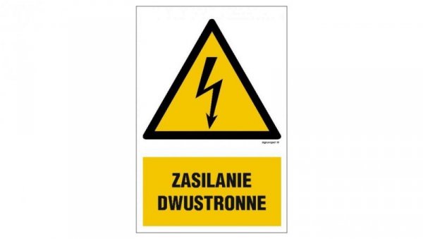 ZNAK - HA017 Zasilanie dwustronne 35 x 52,5 cm PN - Płyta 1mm