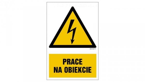 ZNAK - HA025 Prace na obiekcie - arkusz 9 naklejek 5 x 7,5 cm FN - Folia samoprzylepna