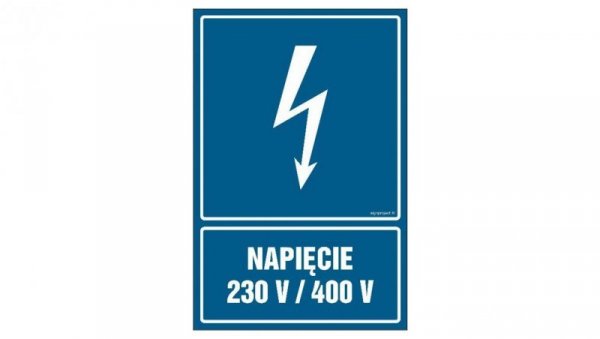 ZNAK - HG024 Napięcie 230V/400V 35 x 52,5 cm FN - Folia samoprzylepna